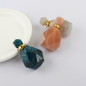 Collar con Botella de Perfume de Acero Inoxidable y Turquesa Natural G2012, Frasco para Aceites Esenciales, Collar de Cristal Curativo para Mujer - Product Image 6