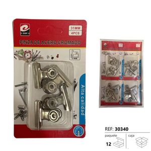 Pinza De Acero Cromado 31Mm 4Pcs Alta Calidad - Product Image 3
