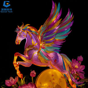 SGFL378 aire de jeux extérieure lanterne décoration ailes volantes chinoises cheval Festival lanterne pour parc - Product Image 1