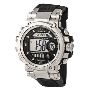 นาฬิกาสปอร์ตดิจิทัลของผู้ชาย <span class=keywords><strong>Lasika</strong></span> W-H9047จอใหญ่กันน้ำมีสัญญาณเตือนสายวัสดุพลาสติกขายดีในอเมริกาใต้ - Product Image 5