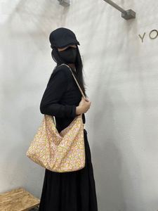 Retro Floral Handbag Portable Shopping <b>Tote</b> <b>Bag</b> Wholesale Cotton Flower Print Single Shoulder High Capacity Beach <b>Bag</b> for Women - Product Image 5