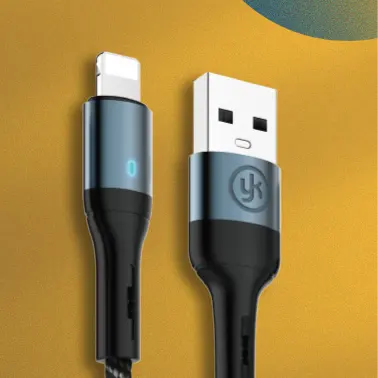 Factory Direct Supply YK-S25 Braided USB Lightning Fast Charge Data Sync Cable Intelligent Power Outage Data Cables With iPhone