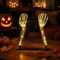 Lumière Nocturne LED Horreur Crâne Squelette Effrayant pour Halloween, Étanche IP65, Idéale pour Décoration Extérieure de Fêtes de Noël
