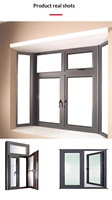 Fenêtre à battant en aluminium à double vitrage anti-ouragan standard avec verre Low-E