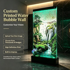 Contemporary Modern Acrylic Water Bubble Wall Movable Decorative Room Divider with Panel LED Lighting Customizable Size - Product Image 1