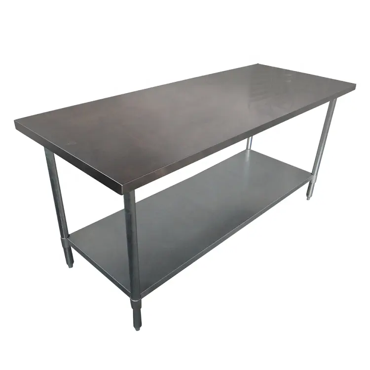 Montajlı düz masa üstü kalite ticari mutfak masası paslanmaz çelik masa mutfak