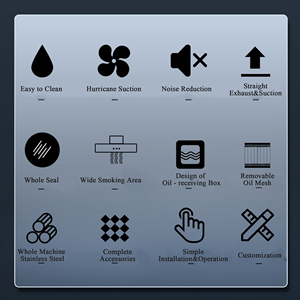 Sistemas de campana de escape de cocina para restaurante, acero inoxidable para campana de rango de bajo ruido industrial, equipo de campana de restaurante - Product Image 4