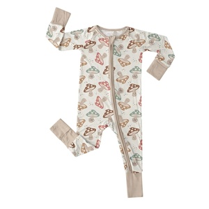 Combinaison pour bébé en bambou, pyjama à manches longues <span class=keywords><strong>avec</strong></span> fermeture éclair sur le devant et imprimé - Product Image 1