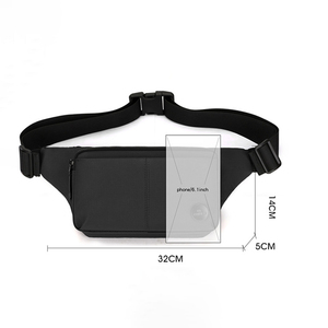 Marca personalizada Premium gran capacidad impermeable portátil deportes al aire libre negro Nylon Fanny Pack elegante hombre bolsa - Product Image 6
