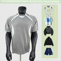 T-shirts de sport DiFan à logo personnalisé, séchage rapide, coupe classique, tricotés, 300 GSM, sublimation, streetwear pour hommes