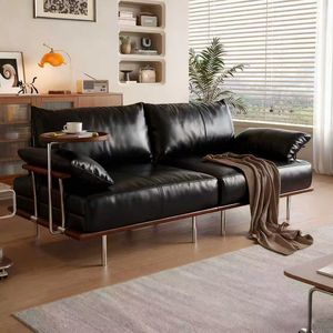 <b>Folding</b> Sofa <b>Bed</b> <b>Double</b> Size Multi Functional For Living Room Small Apartment With Wooden Frame And Leather Upholstery - Product Image 4