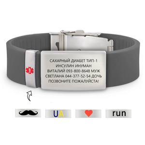 2025年調節可能なステンレススチールシリコンIDブレスレット、ファッショナブルな処方箋対応腕時計バンド（女性用） - Product Image 3