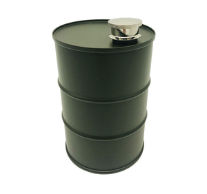 Aangepaste 25Oz/750Ml Tonvormige Rvs Heupfles Zwart Alcohol Whisky Heupfles Fles - Product Image 5