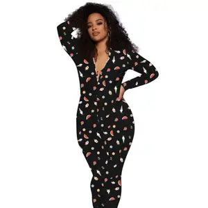 Combinaison Jean Femme Oem/Odm Vrouwen Sexy Lingerie Nachtkleding Nachtjapon Voor Vrouwen Lange Mouw Dames Rompertjes En Jumpsuits