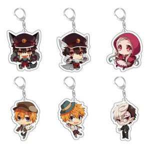 Anime acrylic keychain earth bound teenager double-sided printing clear acrylic keychain pendant customized key ring jewelry gif