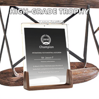 Trophée et plaque en cristal de haute qualité Honor, en bois massif, avec gravure gratuite