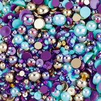 2025 Offre Spéciale mélange taille mélange couleur résine strass demi perles rondes dos plat perles pour bricolage Nail Art accessoires