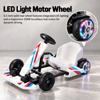 Kart électrique Crazy Kart 250W avec batterie au lithium 36V, lumières LED et Bluetooth