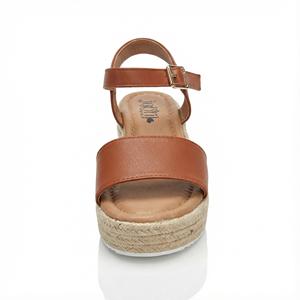 Nuovi <span class=keywords><strong>Sandali</strong></span> Estivi Comfort con Zeppa in PU per Donne, <span class=keywords><strong>Sandali</strong></span> Casual da <span class=keywords><strong>Donna</strong></span> con Suola Morbida in Juta Intrecciata - Product Image 5