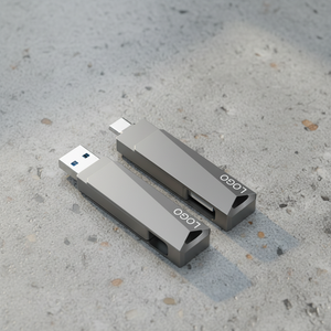 全新环保可重复使用金属双接口 USB 3.2 Gen1 闪存盘 64GB-512GB 80MB/S 读取速度，带 2 年保修 - Product Image 1