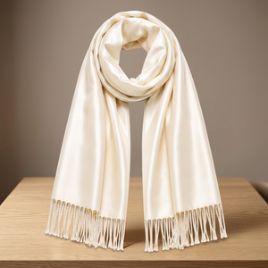 Multi Colour Viscose Satin Pashmina <b>Shawl</b> Soft <b>Warm</b> Fringe Scarf Solid Winter <b>Wrap</b> for Women Travel Daily Wear - Product Image 3