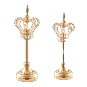 Hot Sale Fashion Gold Candle Holders For Home Crystal Candle Holder Decoration Supplier Gold Wedding Centerpieces