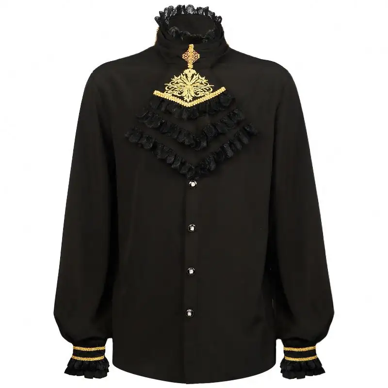 บุรุษโจรสลัดยุคกลางเสื้อเร้าใจSteampunk Gothicเสื้อผู้ชายRenaissance Victoriaเสื้อชายฮาโลวีนเครื่องแต่งกาย