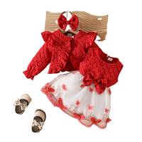 Robes d'anniversaire florales d'automne pour bébé fille de style coréen, 100% polyester, coupe trapèze, mini, pour 2 ans, robe de demoiselle d'honneur, vêtements de fête pour enfants