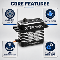 Servomoteur XQ-POWER XQS8020D 8.4V avec mécanisme de chute, engrenage en acier inoxydable 22KG, boîtier en aluminium CNC, sans noyau, étanche, pour RC