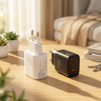 Chargeur rapide électrique GaN PD 35W USB-C/USB-A QC 3.0 QC 2.0 avec protection OTP pour téléphone portable, certifié CE, prise EU