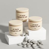 Pot cosmétique rond en plastique de luxe 250g 300g, forme bol, à large ouverture, pour masque capillaire, beurre corporel, crème, gommage, avec couvercles