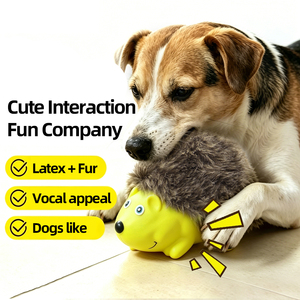Hedgehog shape Dog Toys Washable <b>Plush</b> Training Latex Chew Toys with Funny Squeaky - Product Image 1