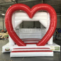 Château gonflable personnalisé en forme de cœur Castillo rose pour enfants et adultes en PVC certifié CE 3x3x2m imperméable pour