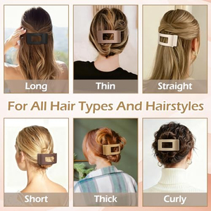 8 ชิ้น กิ๊บติดผมพลาสติกแบบมินิมอลสำหรับผู้หญิง 2 แบบ ขนาดใหญ่ กันลื่น ยึดผมแน่น ทนทาน สวยงาม อุปกรณ์เสริมผม - Product Image 4