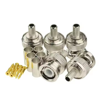 Suministro de fábrica RG59 BJR240 H155, conector coaxial de radiofrecuencia de soldadura de crimpado de 50 ohmios, Rg8x, 4D-FB, 50 ohmios, BNC, H155, 1, 2, 1, 2