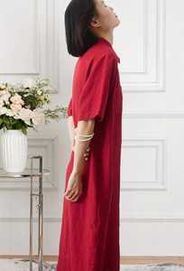 Vestido Maxi de Lino y Algodón para Mujer, Estilo Holgado, Vestido Tipo Bata Boho de Verano, Fabricante Mayorista - Product Image 2