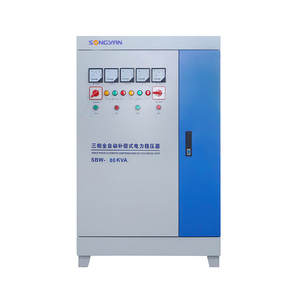 Трехфазный автоматический стабилизатор напряжения Songyan SBW-80KVA, вход 304-456В, выход 220В/380В ±3%, 50/60Гц, сертификат CE, медная обмотка - Product Image 1
