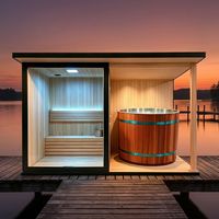 Sauna Luar Ruangan dengan Kombinasi Bak Mandi Es, Ruang Sauna Uap Khusus, dan Bak Spa untuk Terapi Kesehatan