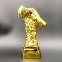 Trofeo de Bota de Oro Personalizado para Fútbol, Estilo Bota Dorada con Base de Metal Pulido y Textura de Roca, Premio Deportivo para Ganadores