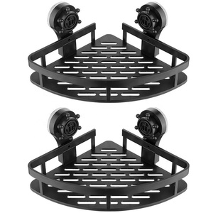 Étagère d'angle triangulaire pour salle de bain, fixation murale sans perçage, support de toilette multifonctionnel à ventouse, porte-savon mural B-3464 - Product Image 3