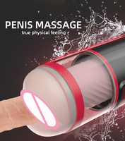 Godet Masturbateur Masculin Automatique à Vibration Télescopique et Rotation de Piston, Effet de Succion, Vagin Artificiel Réaliste, Jouet Sexuel pour Hommes