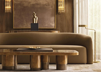 Meubles de luxe uniques en leur genre, table basse rectangulaire en marbre de haute qualité pour salon moderne.