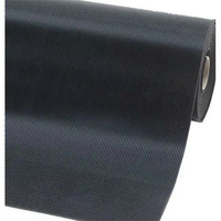 Hot Sale Schwarz 3mm x 1,5 m x 20m Gummi boden Roll matte Verschleiß fest Anti-Rutsch für Garage Outdoor Fine Ribbed Plate Custom Cutting