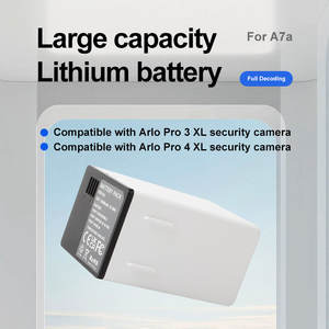 Lot de 2 batteries rechargeables A-7a 10400mAh avec chargeur pour caméras <span class=keywords><strong>Arlo</strong></span> Go 2/<span class=keywords><strong>Pro</strong></span> <span class=keywords><strong>3</strong></span>/XL <span class=keywords><strong>Pro</strong></span> 4/XL et VMA5400 en stock, garantie 1 an - Product Image 2