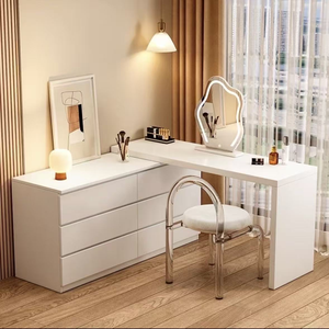 Cómoda de Dormitorio Moderna y Minimalista de Pino, Ecológica y Duradera, Directo de Fábrica, con Espejo Iluminado Extraíble - Product Image 1