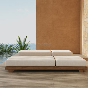 FERLY Moderne Teakholz Gartenmöbel Strandliege Gartenliege Schwimmbadliege Sonnenliege - Product Image 3