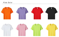Kaos Anak 100% Katun Murni Unisex Kerah Bulat Lengan Pendek Pewarna Nabati Ramah Kulit Berbagai Warna Solid Polos