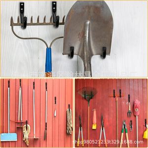 Wall Mounted J Shaped <b>Hooks</b> Black Heavy Duty 6 Pcs For <b>Tools</b> Cords Coats Backpacks Storage Organization - Product Image 3