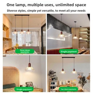 Petit luminaire suspendu LED réglable en hauteur de style médiéval en verre pour <span class=keywords><strong>restaurant</strong></span>, bar, balcon, salon, rouge - Product Image 5