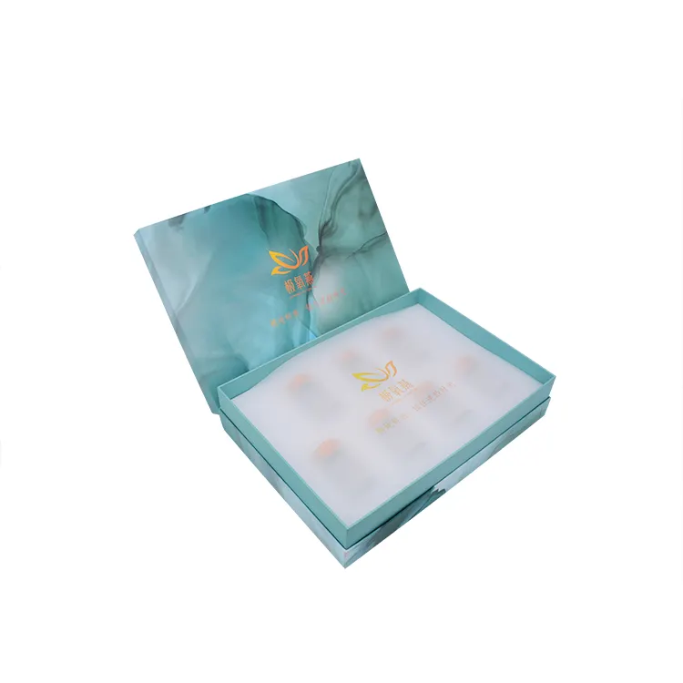 Boîte à cadeau bleue de nid d'oiseau, personnalisée, de qualité supérieure, emballage pour les produits de santé, boîte-cadeau